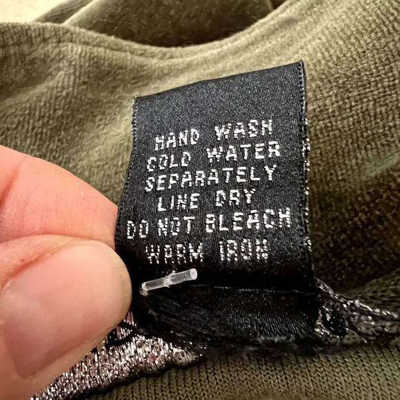 Mirror Mage Jeweled Velour Full Zip Green‎ Sweater Size XL - Picture 8 of 9